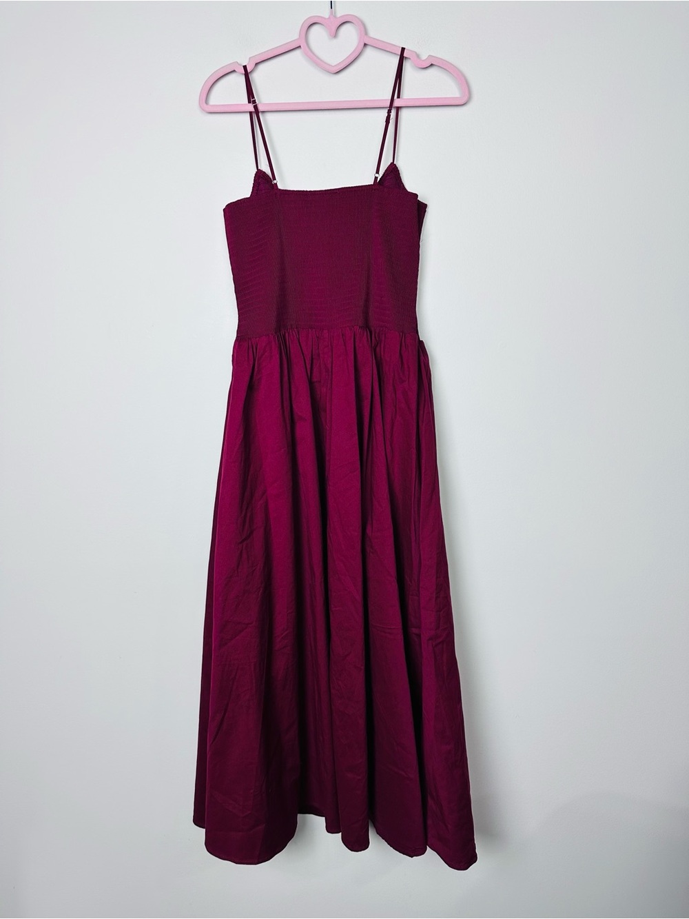 Lulus NWT Tandria Burgundy Smocked Sleeveless Midi Dress Size Large - Picture 8 of 11